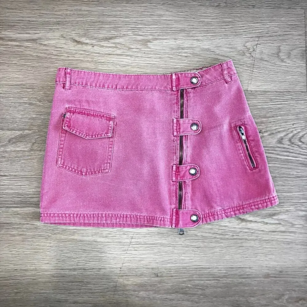 Vintage 90s y2k pink mini pepe jeans mini skirt